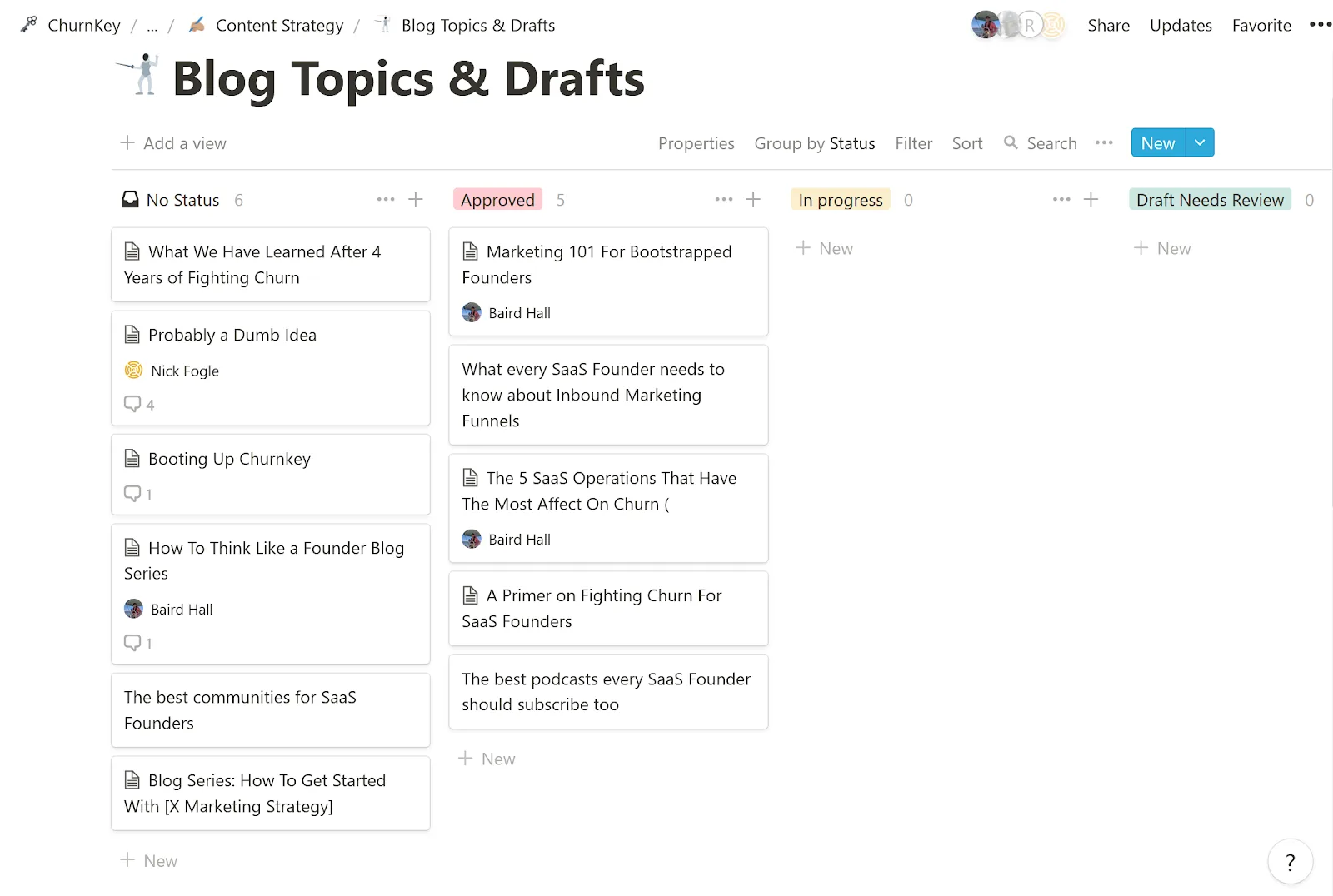 Churnkey Content Marketing Calendar