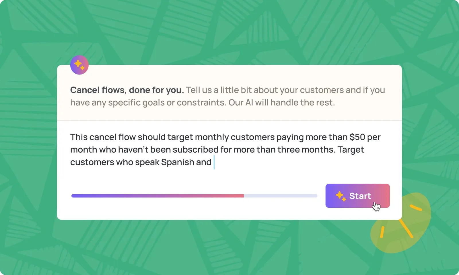 Preview: "build with AI" writes and rewrites your Cancel Flows for you