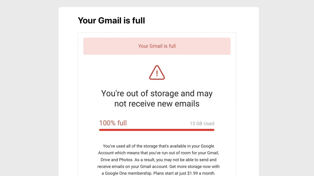 YOUR GMAIL IS ALMOST FULL! - A Man Who Has Nothing to Lose