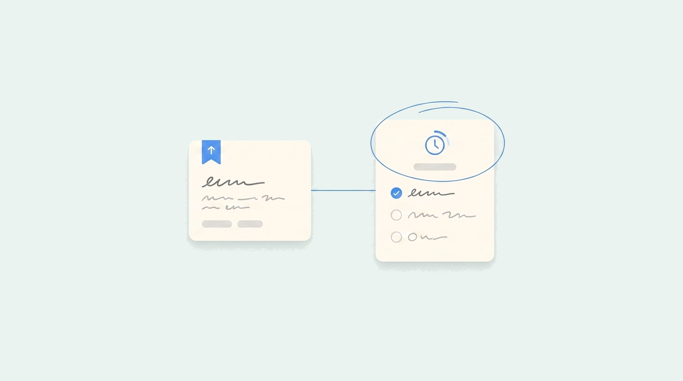 Freshly upgraded plan card linked to a time-boxed onboarding checklist with its first item checked and a countdown clock circled